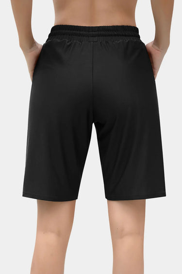 Women's Solid High Waist Quick Dry Long Board Shorts